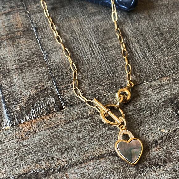 NEW FP x Luna Norte Mother Of Pearl Heart Toggle Necklace - Picture 4 of 8